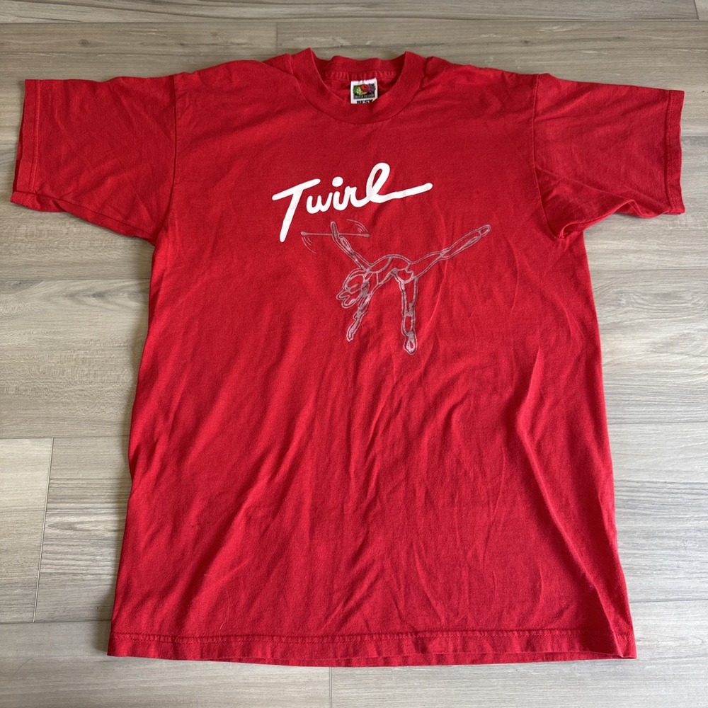 Vintage‎ Fruit Of The Loom Baton Twirling T Shirt  Red Size Large